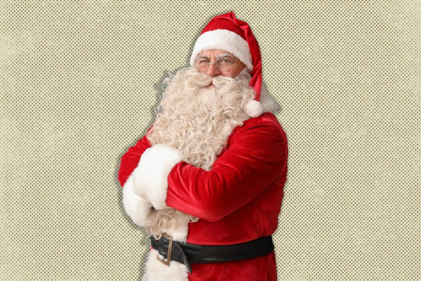 Santa,Claus,With,Crossed,Arms,On,Green,Background - برفيلكس - brieflex بابا نويل الحقيقي.. تعرف على الشخصية التي أستوحى منها سانت كلوز إلهامه - برفيلكس - brieflex