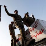 Iraqi Popular Mobilisation Forces Hashid Shaabi march during the funeral of members of Shiite group Asaib Ahl al-Haq in Baghdad - برفيلكس - brieflex  - برفيلكس - brieflex