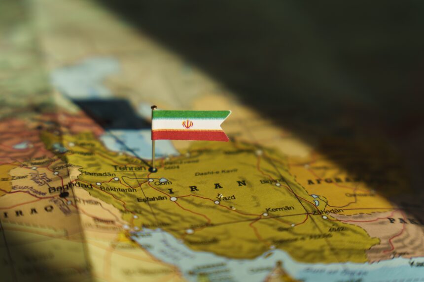 IranFlagOnMiddleEastGeopoliticalMapHighQualityPhoto - برفيلكس - brieflex  - برفيلكس - brieflex