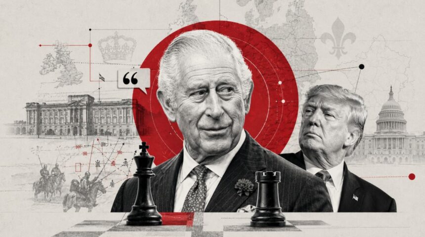 Political collage of two aging men in suits with a red target behind them and chess pieces in foreground. - برفيلكس - brieflex