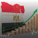 Egyptian flag behind rising coins and a green arrow showing economic growth in Egypt, with overlayed charts. - برفيلكس - brieflex